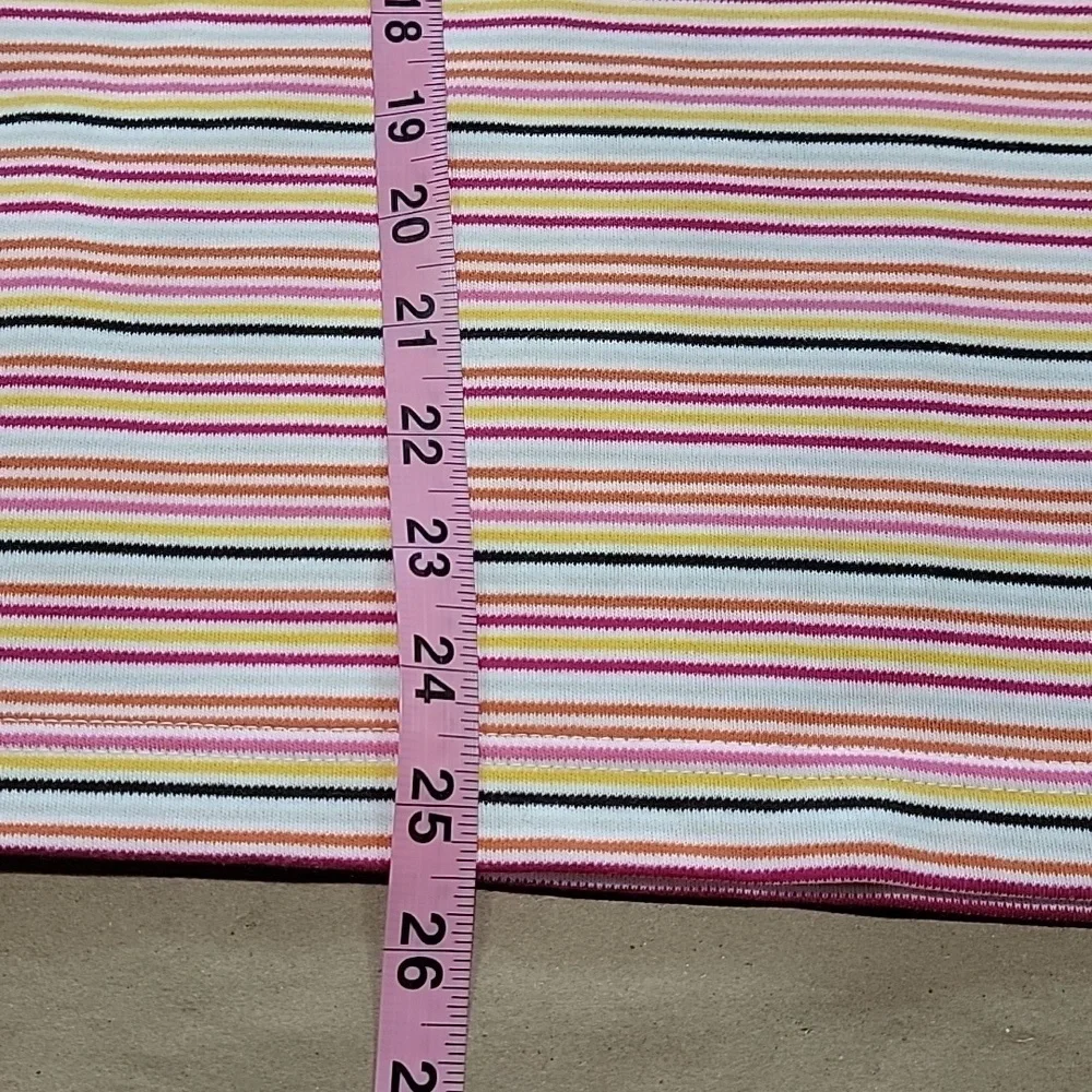 Kim Rogers Size M Multi Color Stripe V Neck Short Sleeve T Shirt, NEW with Tags